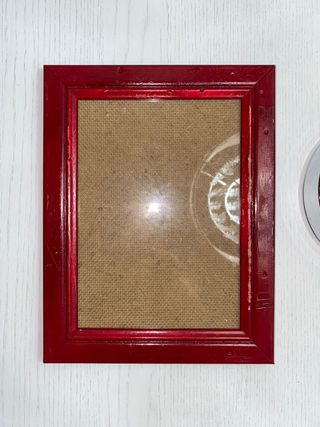 Lotto 2 quadri quadro rosso quadro foglie