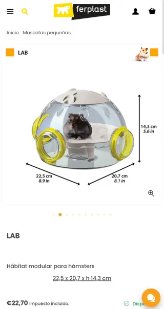 Jaula hámster Ferplast + complementos