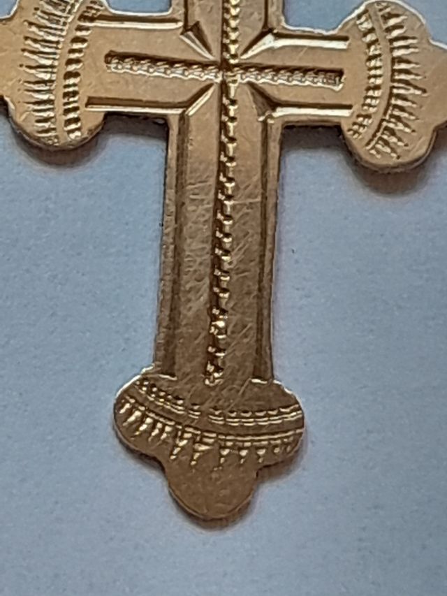 Cruz antigüa rusa oro sólido 56 zolotnik