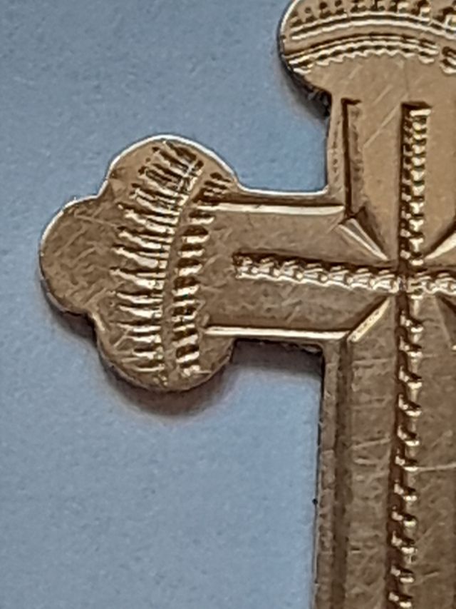 Cruz antigüa rusa oro sólido 56 zolotnik