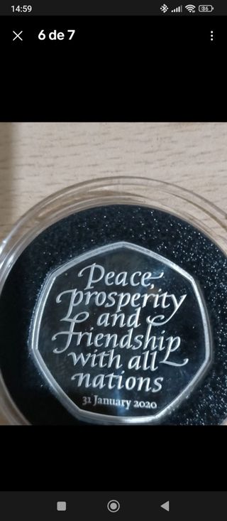 Moneda de plata Brexit Reina Isabel II 2020