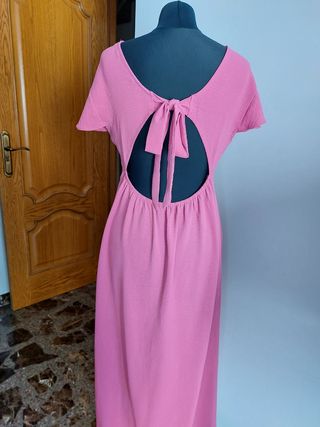 Vestido rosa midi