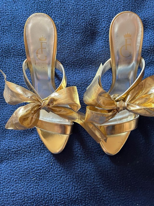 Luxury Shoes Filippo Gabriele sandalo oro in pelle