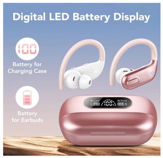 Cuffie Bluetooth auricolari rosa wireless led