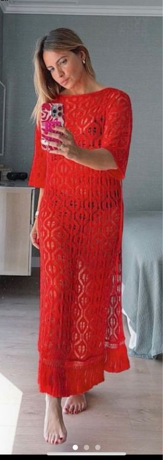 Vestido Zara Crochet Rojo