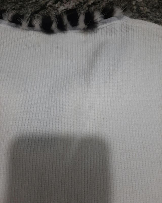 Maglia donna con pelliccia maculata