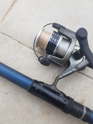 Caña de pescar con carrete