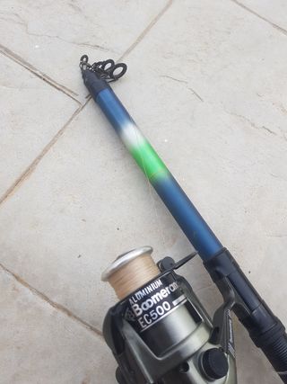 Caña de pescar con carrete