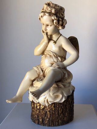 Escultura ángel marmolina antiguo