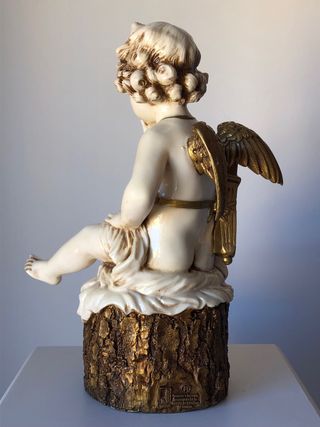 Escultura ángel marmolina antiguo