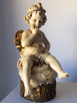 Escultura ángel marmolina antiguo