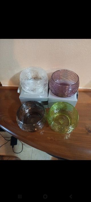 4 coppette in vetro soffiato IVV