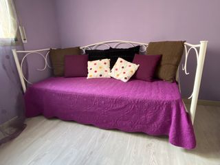 Estructura metálica cama - sofá 90cm + colchón 80