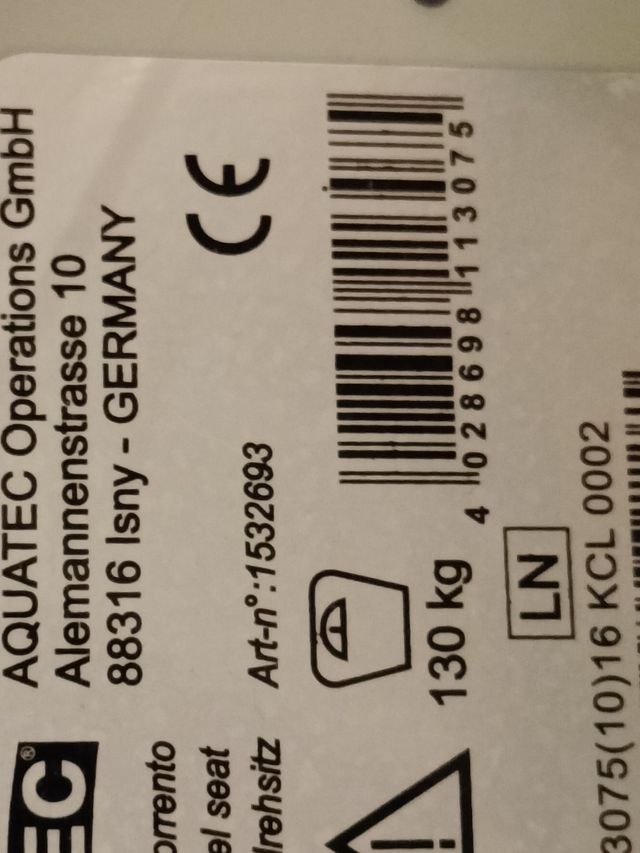 Silla giratoria baño Aquatech