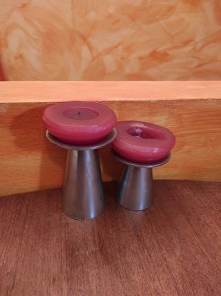 2 portacandele alluminio