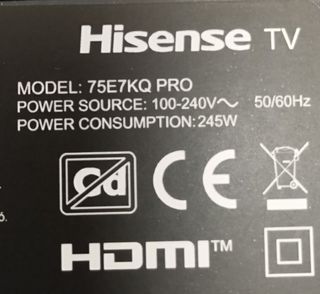 DESPIECE TV HISENSE 75E7KQ PRO.