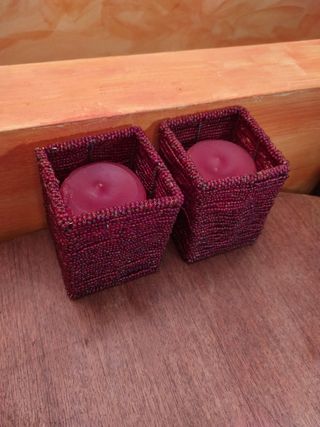 2 portacandele di perline