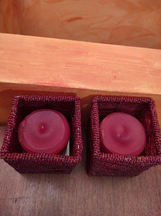 2 portacandele di perline