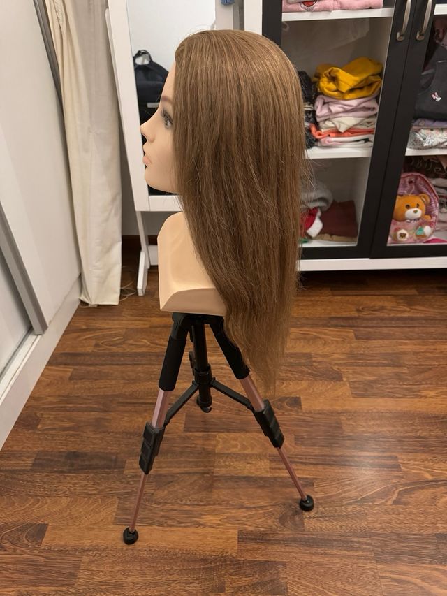 Cabeza maniquí de competicion 100% pelo natural