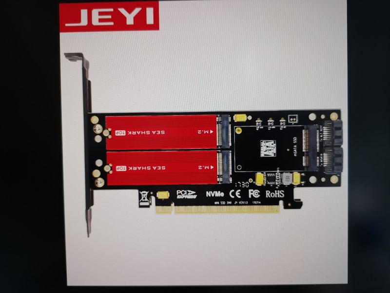 Tarjeta expansión PCI-E 3 JEYI NVME SATA SDD M.2 afbeelding 9