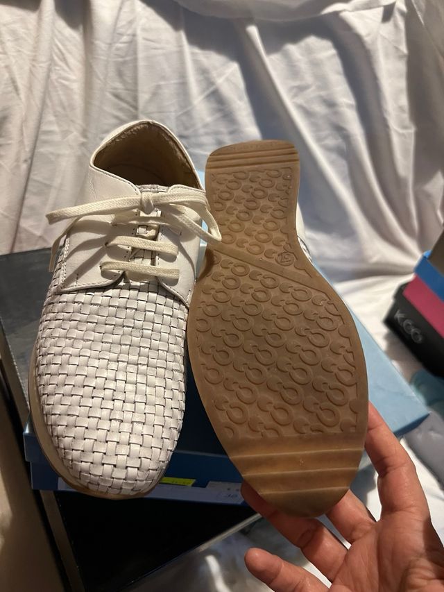 Scarpe in nappa bianche intrecciate 37