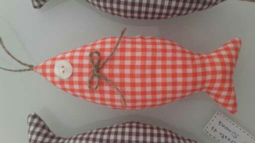 Decorazione set 3 pesci arancio e marrone