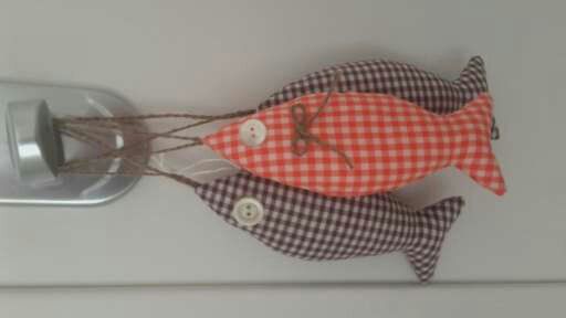 Decorazione set 3 pesci arancio e marrone