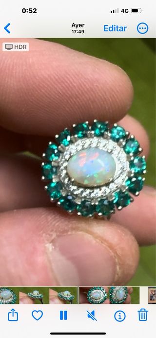 Anillo opalo australiano