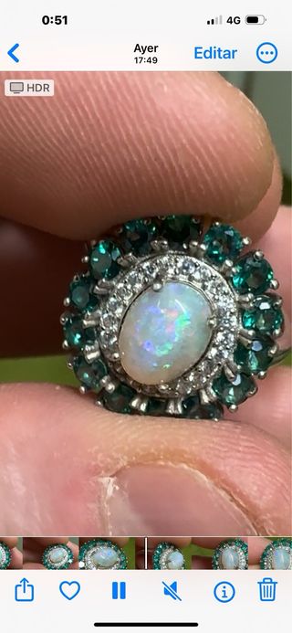 Anillo opalo australiano