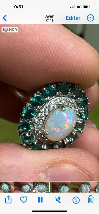 Anillo opalo australiano