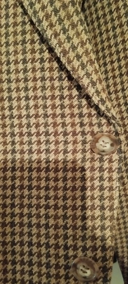 Chaqueta cuadritos beige hombre