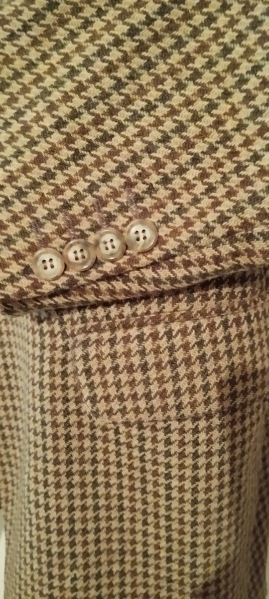 Chaqueta cuadritos beige hombre