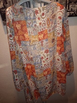 Vestido con magas transparente estampado talla S M