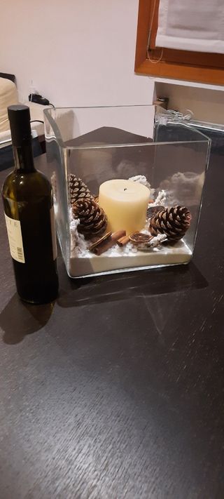 Centro tavola natalizio in vetro