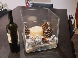 Centro tavola natalizio in vetro