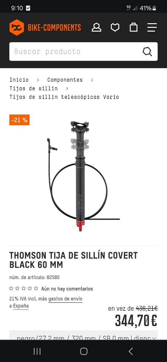 Tija telescopica Thomson gravel 27.2 60mm