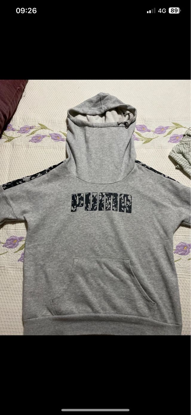 Felpa puma con capuccio chiudibile donna