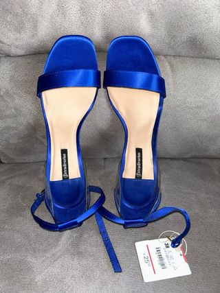 Sandalias de Tacón Azul Marino - Stradi