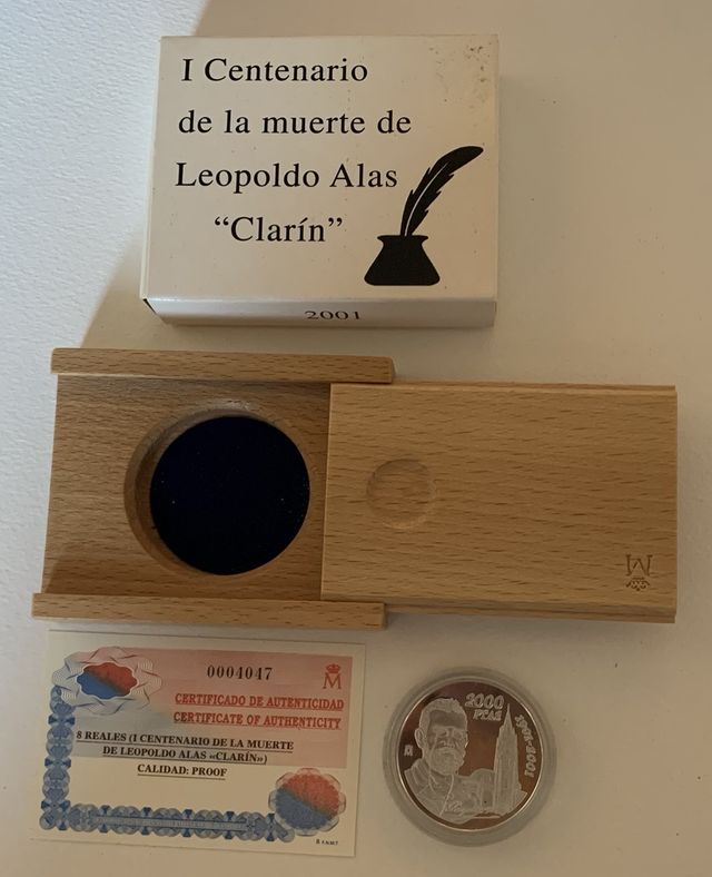 MONEDA I CENT. MUERTE DE ALAS "CLARIN". 2000 PTAS.