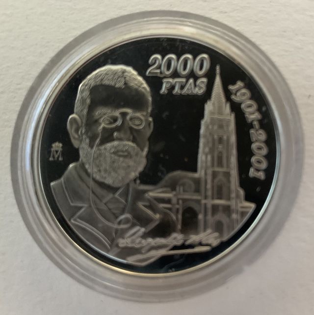 MONEDA I CENT. MUERTE DE ALAS "CLARIN". 2000 PTAS.