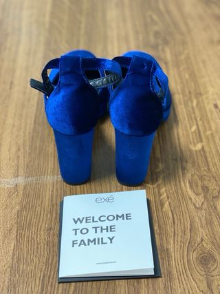 Zapato plataforma terciopelo azul