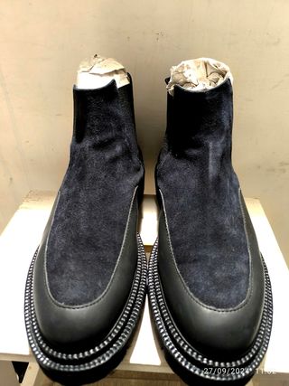 STIVALETTI UOMO PELLE BLU