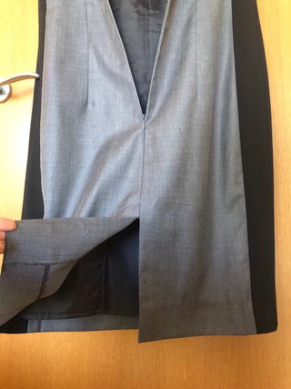 Vestido de lana formal negro gris Massimo Dutti