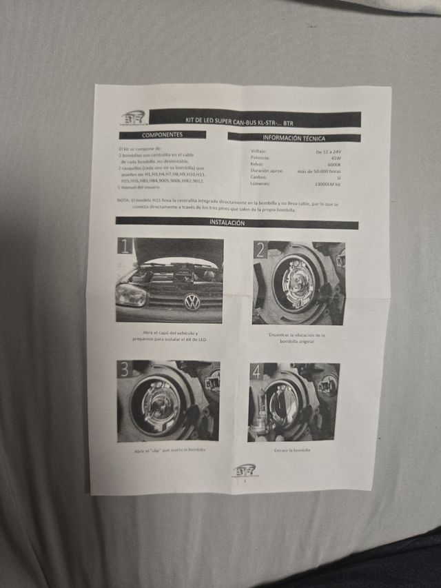 kit iluminación Led H4. bombillas.