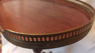 Mesa madera oval 3 patas oval borde lat