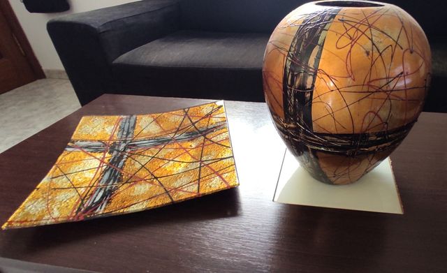 Lote jarrón+bandeja