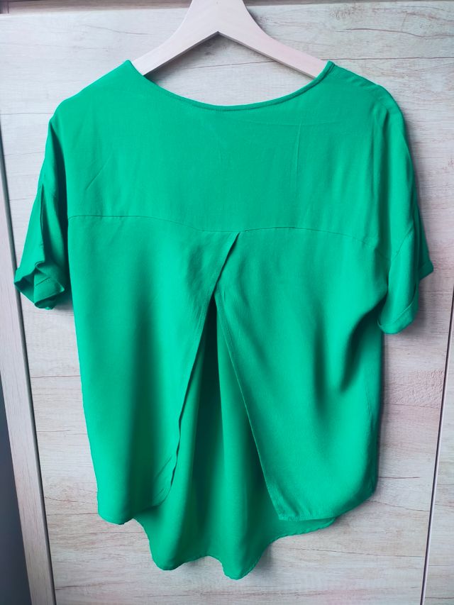 Camisa verde manga corta