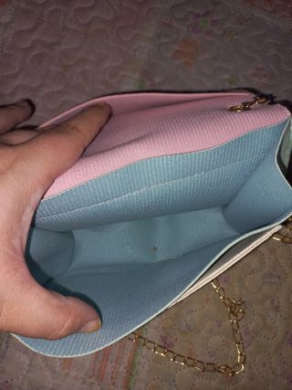 Bolso cartera color combinado