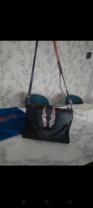 Borsa Trussardi nera e rosa antico