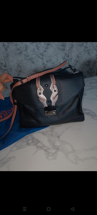 Borsa Trussardi nera e rosa antico